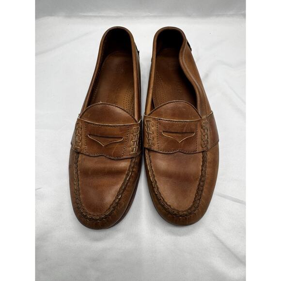 COLE HAAN Hand Sewn Brown Leather PENNY LOAFERS Sz 11 Office Work Academia - Picture 3 of 11